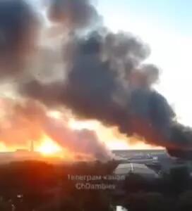 آتش‌سوزی گسترده در کارخانه پهپاد «بایراکتار» در کی‌یف