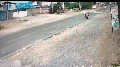 ثبت لحظه تصادف عمدی و مرگبار در نوشهر + ویدئو