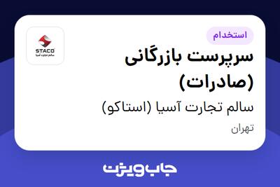 استخدام سرپرست بازرگانی (صادرات) در سالم تجارت آسیا (استاکو)