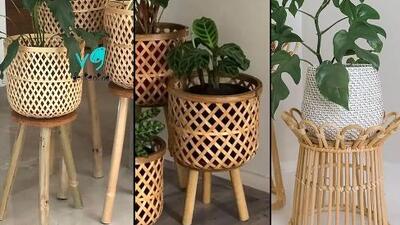 استند گلدان حصیری: ایده‌ هایی برای زیباتر کردن پذیرایی و بالکن شما