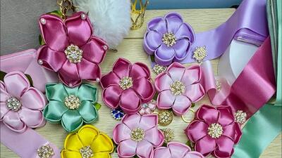ساخت جاکلیدی های آسان و سریع / گل های ساتن!