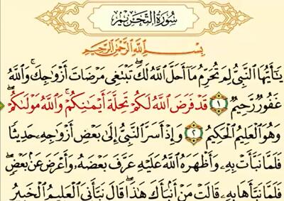 سوره تحریم صوتی عبدالباسط و پرهیزگار + تندخوانی و ترجمه فارسی