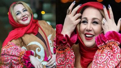 تصویر روز | لباس مراسم عروسی بهنوش بختیاری | گلی شی