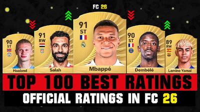ریتینگ 100 بازیکن برتر EA FC 26 در بخش مردان؛ با حضور امباپه، صلاح، دمبله، بلینگام، هالند و یامال - پارس فوتبال