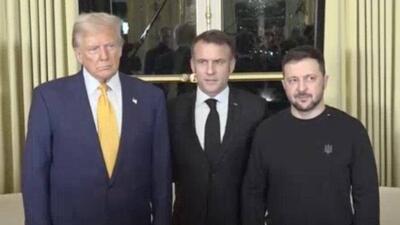 ماکرون: عدم موافقت پوتین با دیدار زلنسکی یعنی ترامپ بازی خورده است!