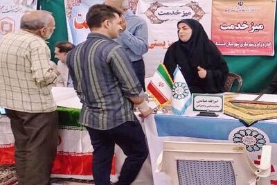 برپایی میز خدمت اداره راه و شهرسازی شهرستان دشتستان بوشهر همزمان با هفته دولت