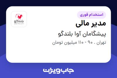 استخدام مدیر مالی - آقا در پیشگامان آوا بلندگو