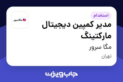 استخدام مدیر کمپین دیجیتال مارکتینگ در مگا سرور