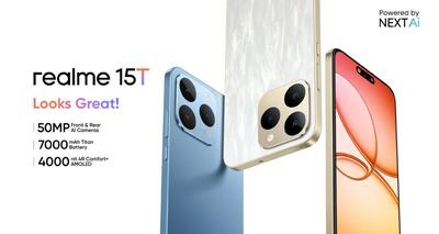 ریلمی 15T 5G با باتری غول‌پیکر ۷,۰۰۰ میلی‌آمپرساعتی عرضه شد