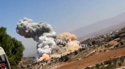 انفجار عظیم موشک‌های لبنان پس از بمباران اسرائیل