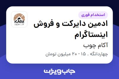 استخدام ادمین دایرکت و فروش اینستاگرام در آکام چوب