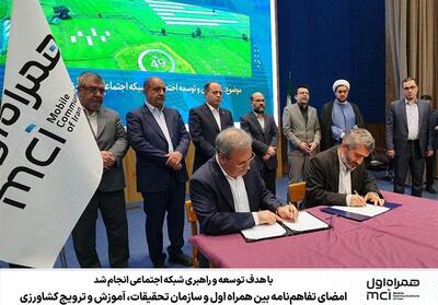 امضای تفاهم‌نامه بین‌ همراه اول و سازمان تحقیقات، آموزش و ترویج کشاورزی - تسنیم