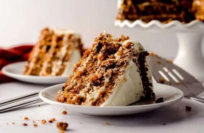 طرز تهیه کیک گردویی کافی شاپی به روش ساده و فوری