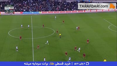 دومین گل چیپ لیونل مسی در بازی آرژانتین مقابل ونزوئلا که به دلیل آفساید مردود اعلام شد - پارس فوتبال