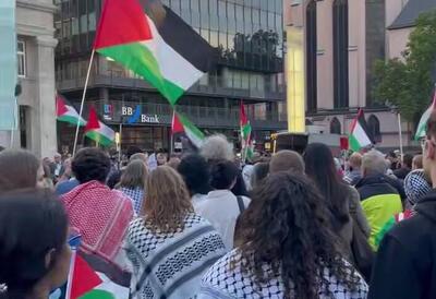 فیلم/ تظاهرات اهالی آلمان در حمایت از فلسطین