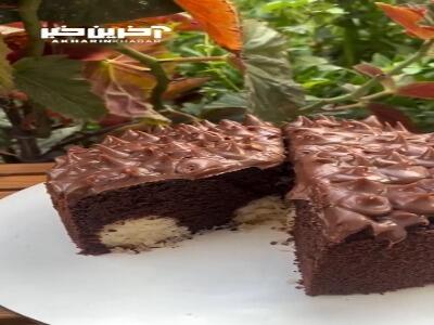 کیک شکلاتی نارگیلی کافی شاپی