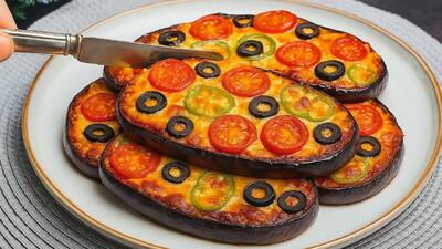طرز تهیه پیتزا با برش های بادمجان بدون نیاز به سرخ کردن