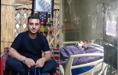 آبدارچی ساختمان فرمانداری شادگان به خاطر انتقالی از محل کارش خود را مقابل این ساختمان به آتش کشید