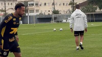 ضربه جالب و عجیب نیمار در تمرین سانتوس