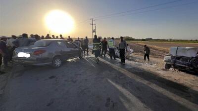 برخورد ۲ خودرو در خراسان شمالی ۲ کشته برجا گذاشت