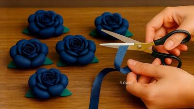 طرز ساخت گل رز ساتن پفکی با گلبرگ های سه بعدی!