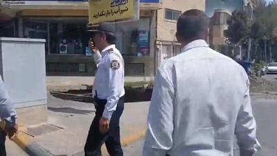 صبح امروز فرونشست در چهارراه هشت بهشت در خیابان نشاط اصفهان + فیلم