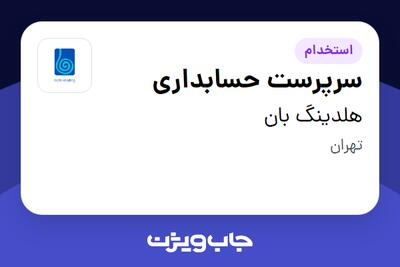 استخدام سرپرست حسابداری - آقا در هلدینگ بان