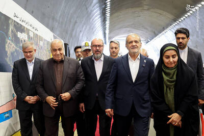 عکس/ افتتاح باند شرقی منطقه ۲ آزادراه تهران-شمال با حضور پزشکیان