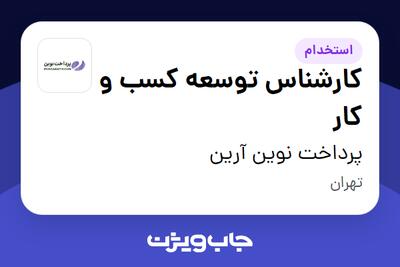 استخدام کارشناس توسعه کسب و کار در پرداخت نوین آرین