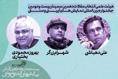 هیئت‌ انتخاب مقالات سمینار بین‌المللی نمایش‌های آیینی و سنتی انتخاب شد