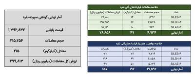 معامله ۲۶۵ کیلوگرم شمش نقره در بورس کالا