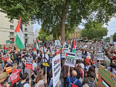 لندن بار دیگر صحنه خشم حامیان فلسطین شد