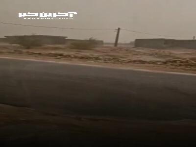 بارش شدید باران و تگرگ تابستانی در بستک هرمزگان