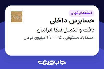 استخدام حسابرس داخلی در بافت و تکمیل نیکا ایرانیان