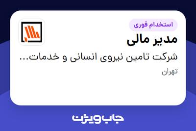 استخدام مدیر مالی - آقا در شرکت تامین نیروی انسانی و خدمات پشتیبانی بانک مسکن