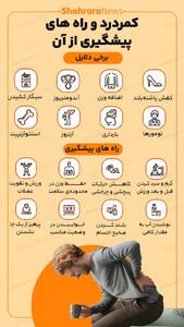 اینفوگرافی| کمردرد و راه‌های پیشگیری از آن