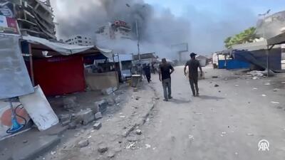 ببینید؛ فرار و وحشت فلسطینی‌ها پس از حمله اسرائیل به یک برج