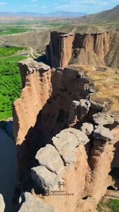 فیلم نمای زیبای قلعه بهستان در دل صخره‌ها