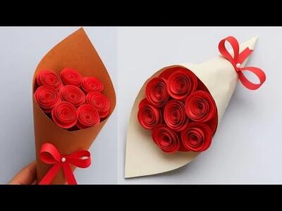آموزش ساخت دسته گل کاغذی برای هدیه روز معلم