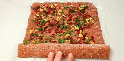 طرز تهیه رولت گوشت خوشمزه / آشپزی ساده واسه یه مهمونی فوق لاکچری