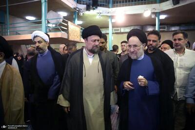 حضور خاتمی در مراسم تشییع پیکر حجت السلام جماعتی