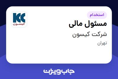 استخدام مسئول مالی در شرکت کیسون