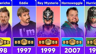 تمام قهرمانان کمربند سبک‌وزن WWE از 1996 تا 2007؛ با حضور ری میستریو، کریس جریکو، ادی گوئررو و هورنسواگل - پارس فوتبال