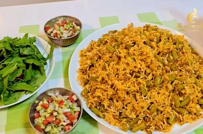 لوبیا پلو بدون گوشت مجلسی و اقتصادی / طرز تهیه لوبیا پلو گیاهی با سویا