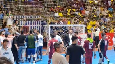 گل و حواشی جنجالی و درگیری های بازی گیتی پسند 1-0 پالایش نفت اصفهان