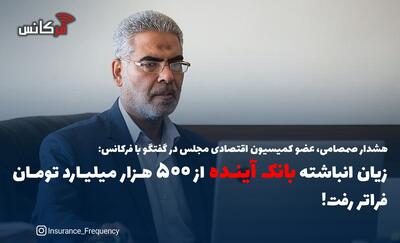 هشدار صمصامی، عضو کمیسیون اقتصادی مجلس در گفتگو با فرکانس: زیان انباشته بانک آینده از 500 هزار میلیارد تومان فراتر رفت!