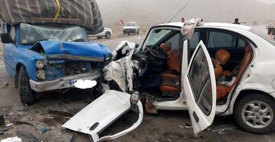 ۸ مصدوم در حادثه برخورد نیسان با ساینا در محور آشخانه به گلستان