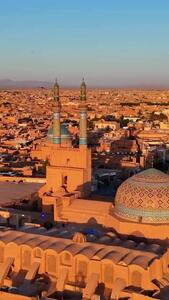 غروب خورشید در آغوش مسجد جامع یزد + فیلم