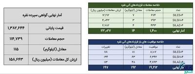معامله ۱۲۹ کیلوگرم شمش نقره در بورس کالا