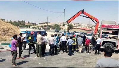 واژگونی نیسان در منطقه کوهستانی دزفول با یک فوتی و ۸ مجروح
